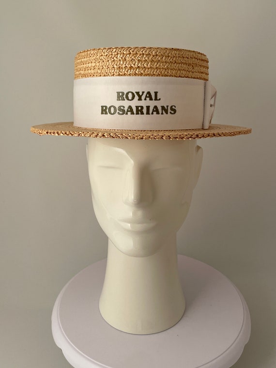 Vintage boater hat, Men's boater hat, Straw boate… - image 2