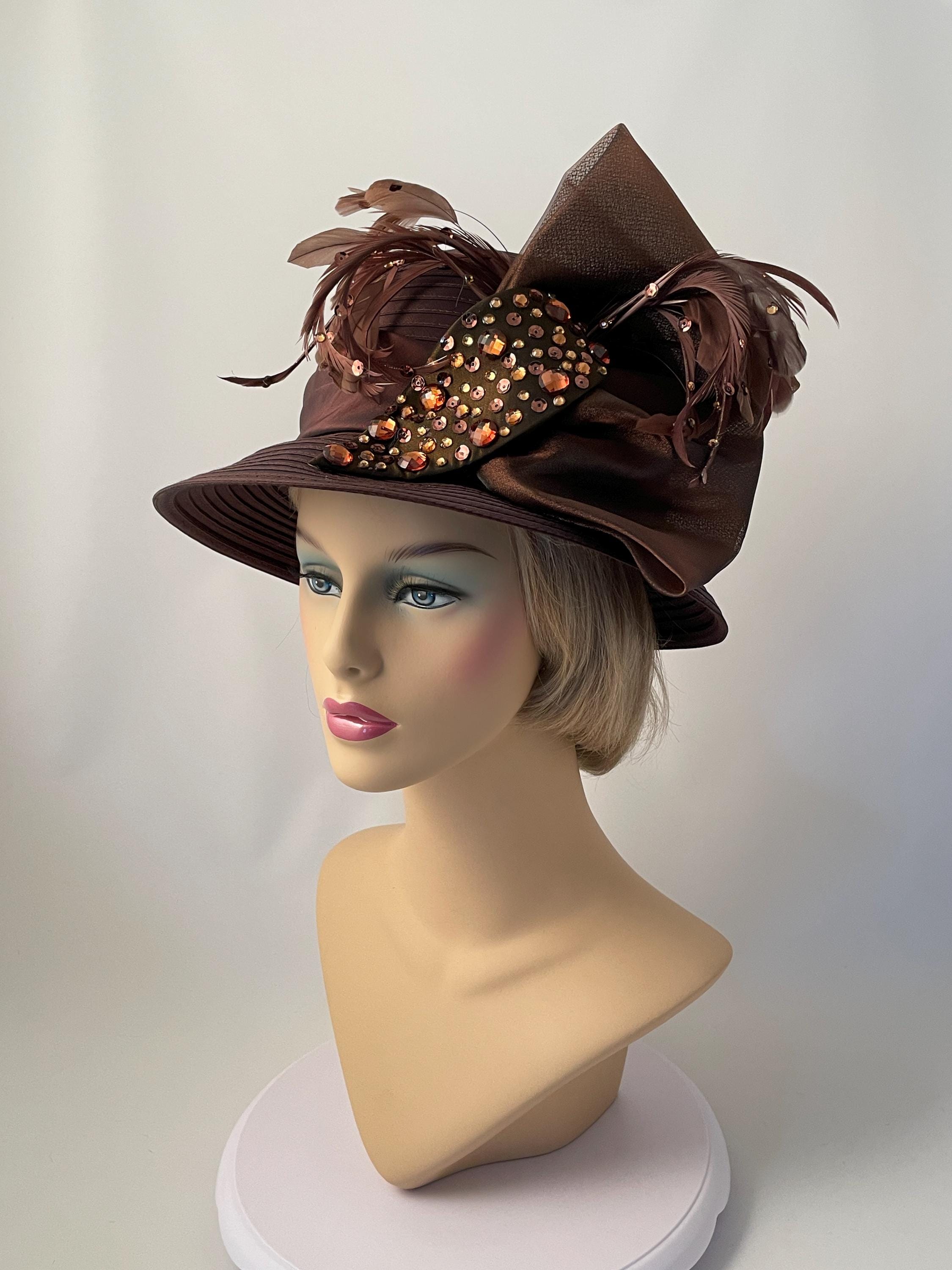 Vintage Ladies Brown Hat - Etsy display picture 2
