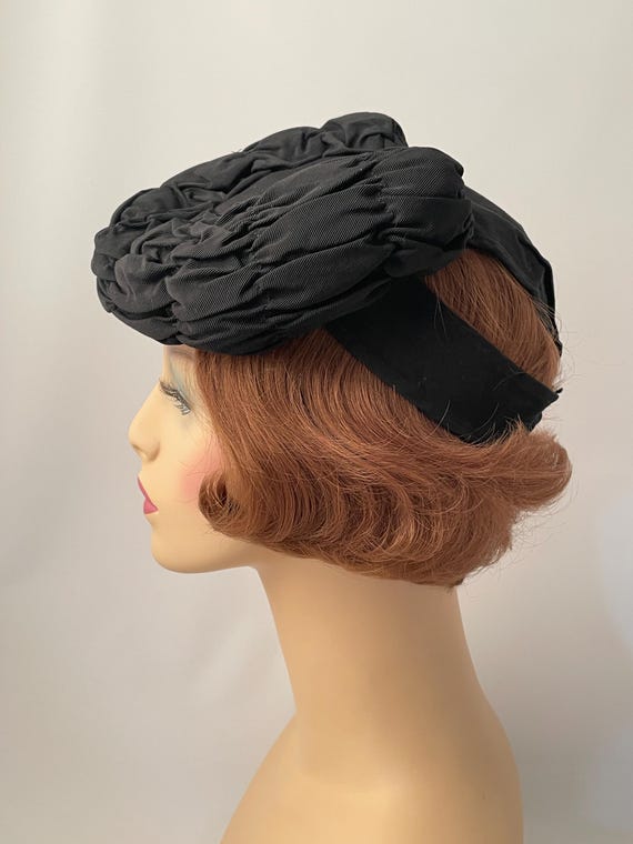 Ladies 1940s hat, 1940s black hat, 1940s vintage … - image 2