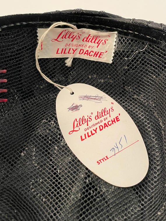 Lilly Dache hat, 1950s hat, 1950s black hat, 1960… - image 9
