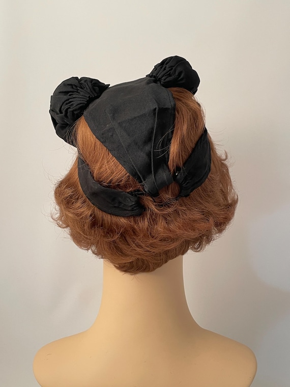 Ladies 1940s hat, 1940s black hat, 1940s vintage … - image 3