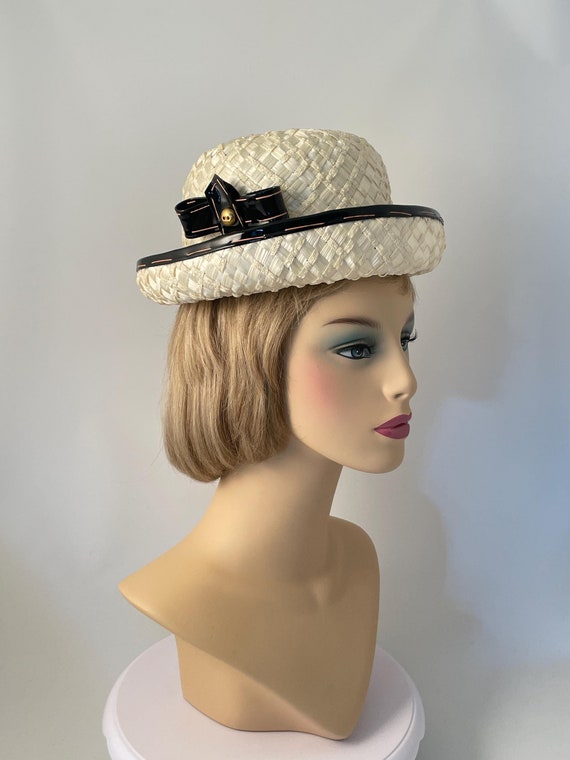Yves Saint Laurent Beige Straw Hat with Black Bow Yves Saint Laurent | Accessories | Yves Saint Laurent Beige  main image 4