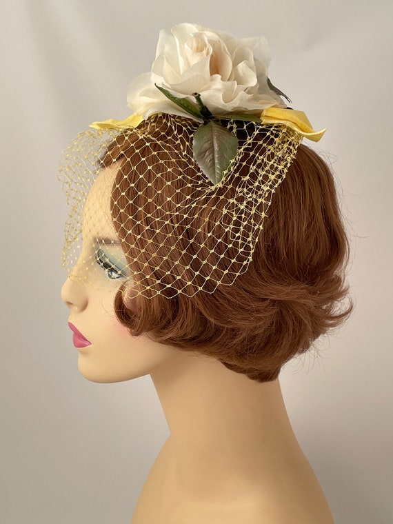 Ladies vintage hat, 1960s veil hat, 1960s hat, Ve… - image 3