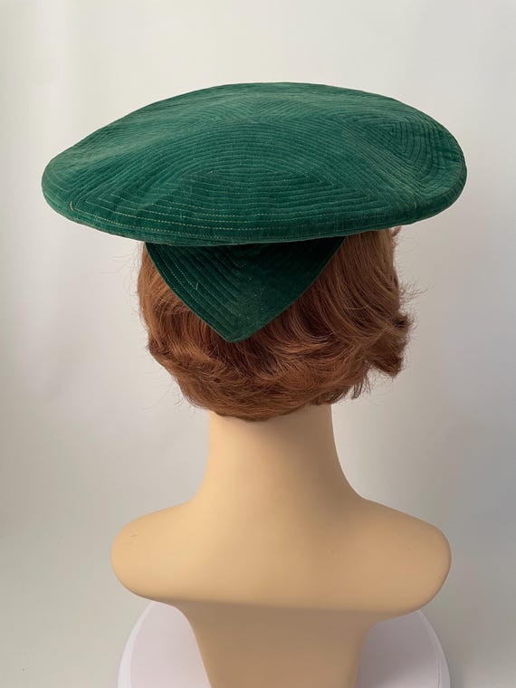 Ladies 1940s hat, 1940s halo hat, 1940s green hat… - image 5