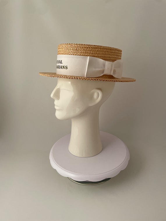 Vintage straw boater hat - Gem