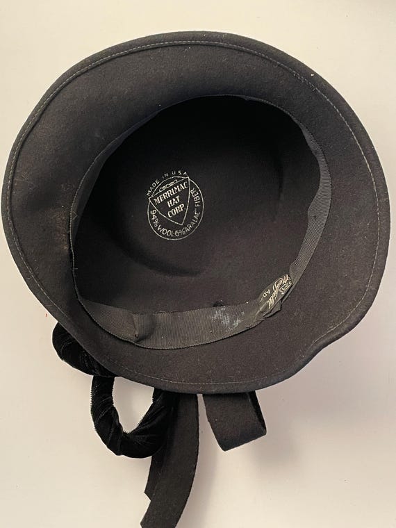 Ladies vintage hat, 1940s black hat, 1940s ladies… - image 8