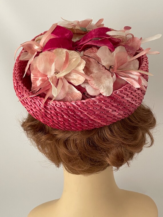 Ladies vintage hat, 1960s hat, 1960s floral hat, … - image 4