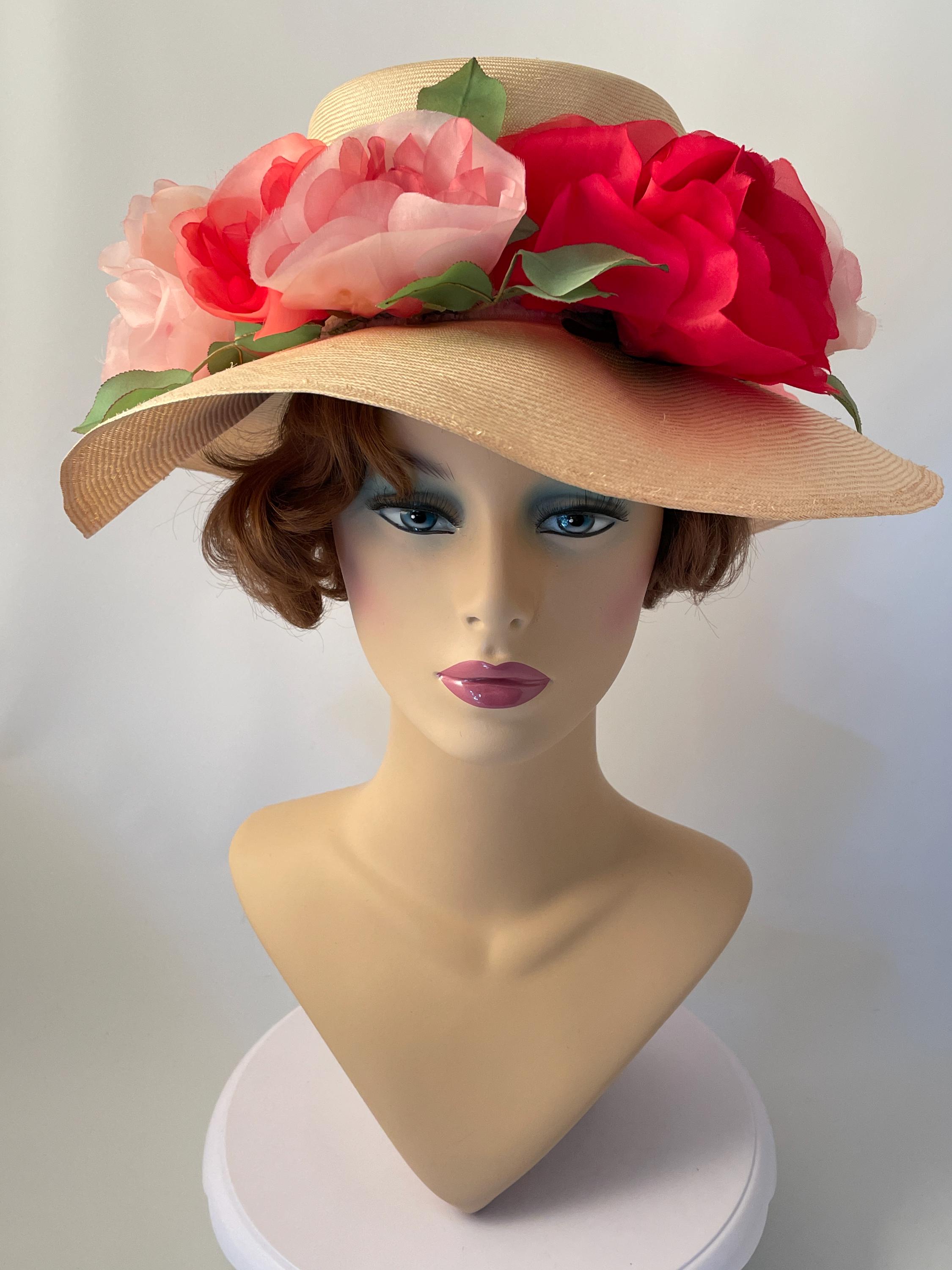 vintage 1960s white rose petal turban 60s floral hat mod avant garde wedding mcm 1960 main image 2