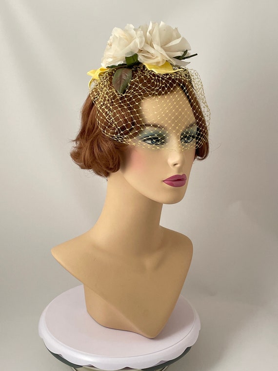 Ladies vintage hat, 1960s veil hat, 1960s hat, Ve… - image 1