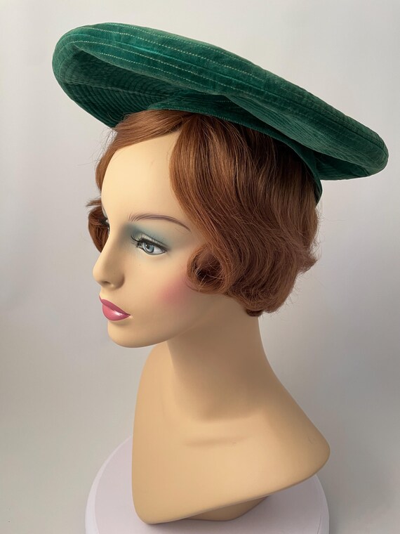 Ladies 1940s hat, 1940s halo hat, 1940s green hat… - image 8