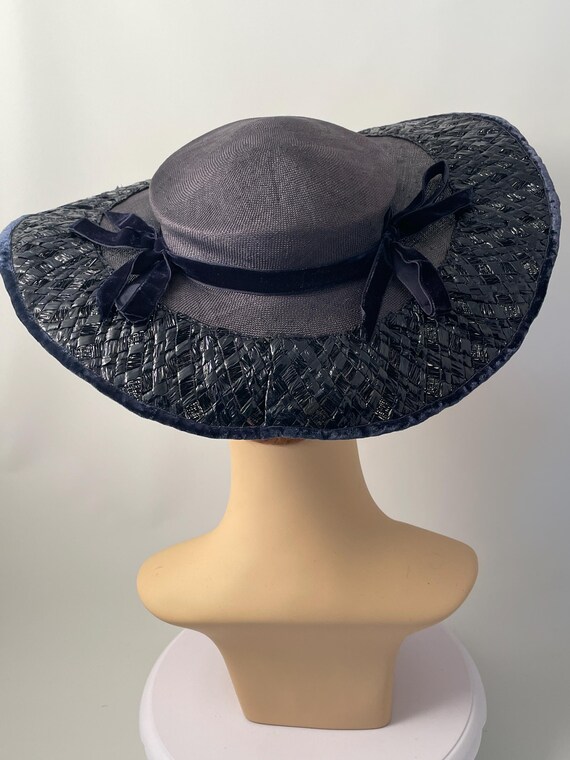 Ladies 1940s hat, 1940s vintage hat, 1940 blue ha… - image 4