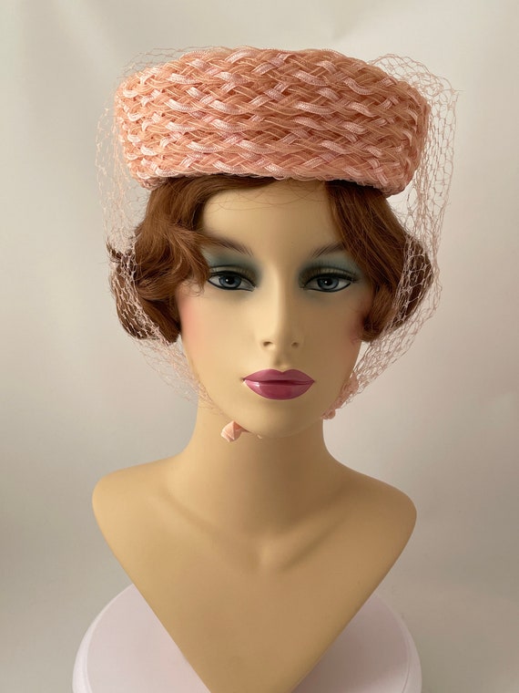 Ladies vintage hat, 1950s hat, 1950s pink hat, 19… - image 3