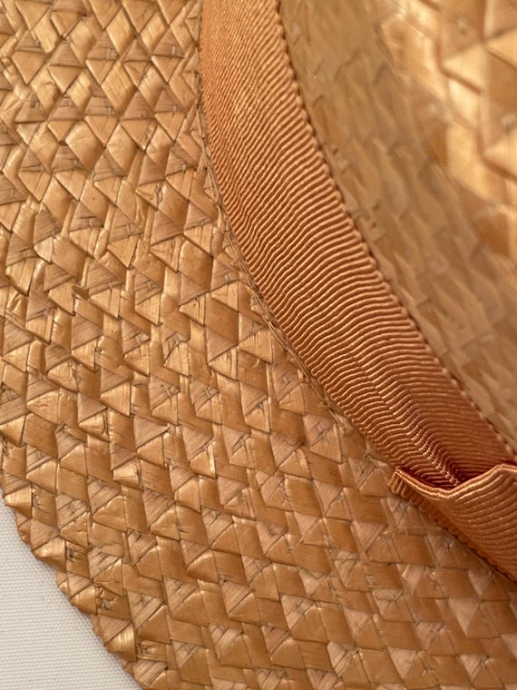 Vintage boater hat, 1940s boater hat, Straw boate… - image 18