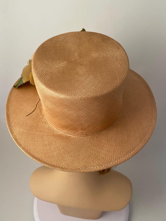 Ladies vintage hat, 1950s hat, 1950s straw hat, 1950s summer hat, 1950s floral hat View 5