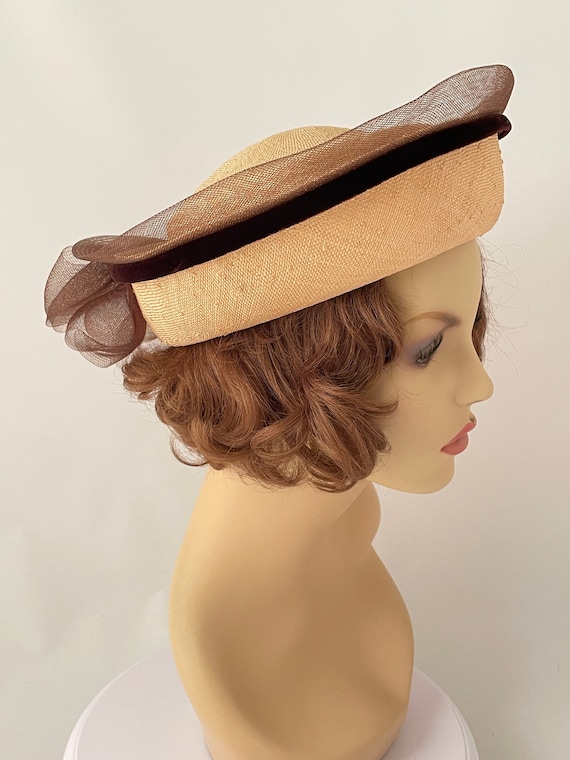 Ladies vintage hat, 1960s  straw hat, Vintage stra