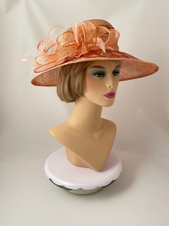 Ladies vintage hat, Ladies straw hat, Large brim h