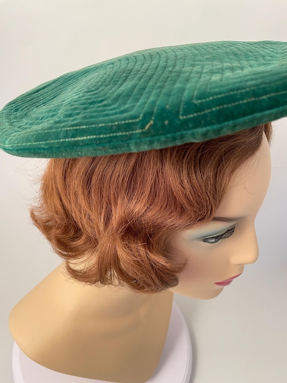 Ladies 1940s hat, 1940s halo hat, 1940s green hat… - image 9
