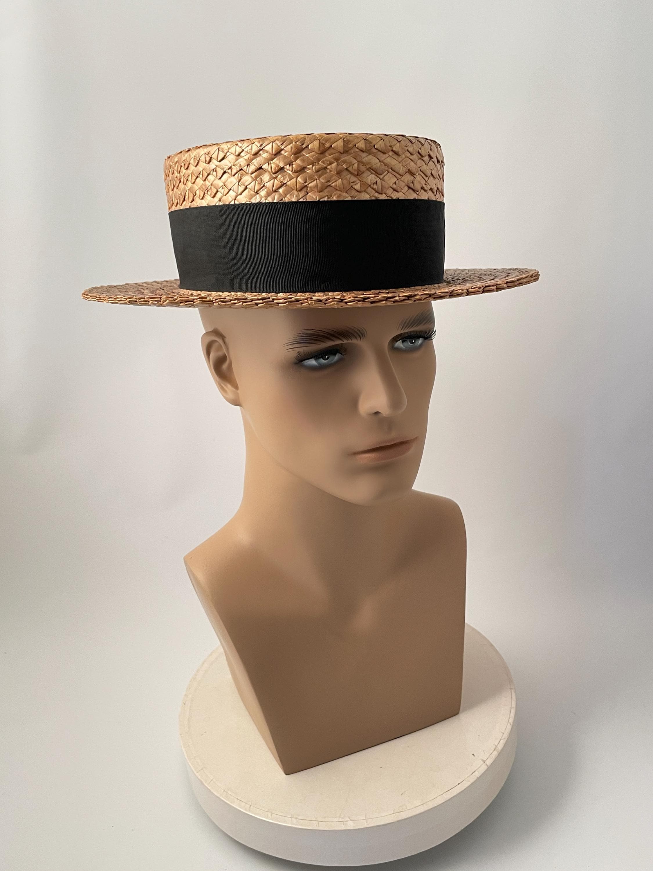 VINTAGE MR. MICHAEL EXCLUSIVE RED WOVEN PAPER STRAW BOATER HAT WIDE BRIM WOMEN 1920s Straw Boater Hat - Etsy main image 2