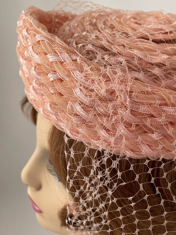 Ladies vintage hat, 1950s hat, 1950s pink hat, 19… - image 7