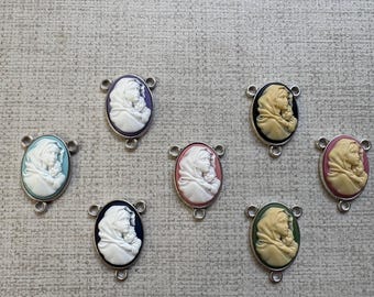 Madonna and Child Cameo Rosary Center: Silver or Gold Tone DIY Parts (Made to Order)