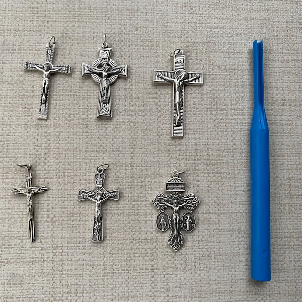 Rosary/ Twine Knotting Tool and Crucifix **(tool update as of Jan 23, 2024 and use tips there are two options)** (new tool only option)