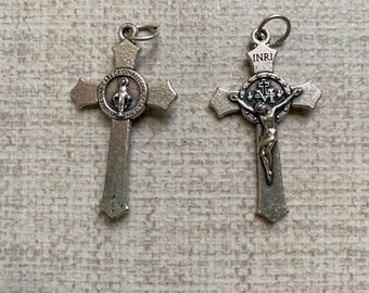 Set of 5 Crucifixes- 1.5 inches Miraculous Medal