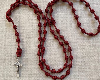 Hand Knotted Brigittine Rosary: Carmelite Catholic Chaplet, Customizable Colors