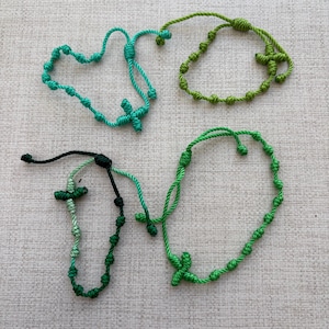 Handmade Knotted Rosary Bracelet: Nylon Decade Rosary - Catholic Gift