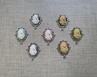 Madonna and Child Cameo Rosary Center: Silver Tone Frame, DIY Rosary Parts