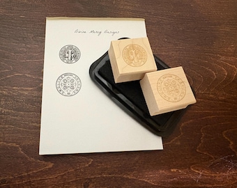 Catholic Stamps: St. Benedict Medal Front and Back