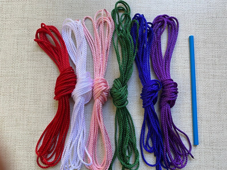 Liturgical DIY Rosary Making Kit includes 24 Twine, Knotting Tool, and