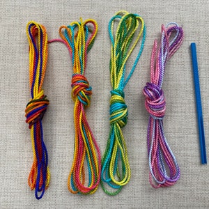 DIY Rosary making kit- multi colors (includes: #24 twine, knotting tool, and printed instructions to make a knot rosary with knotted cross)