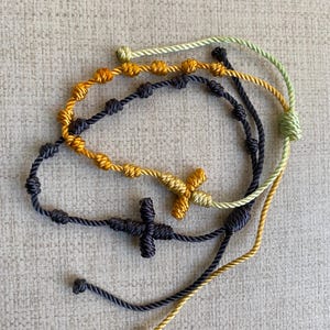 Handmade Knotted Rosary Bracelet: Nylon Decade Rosary