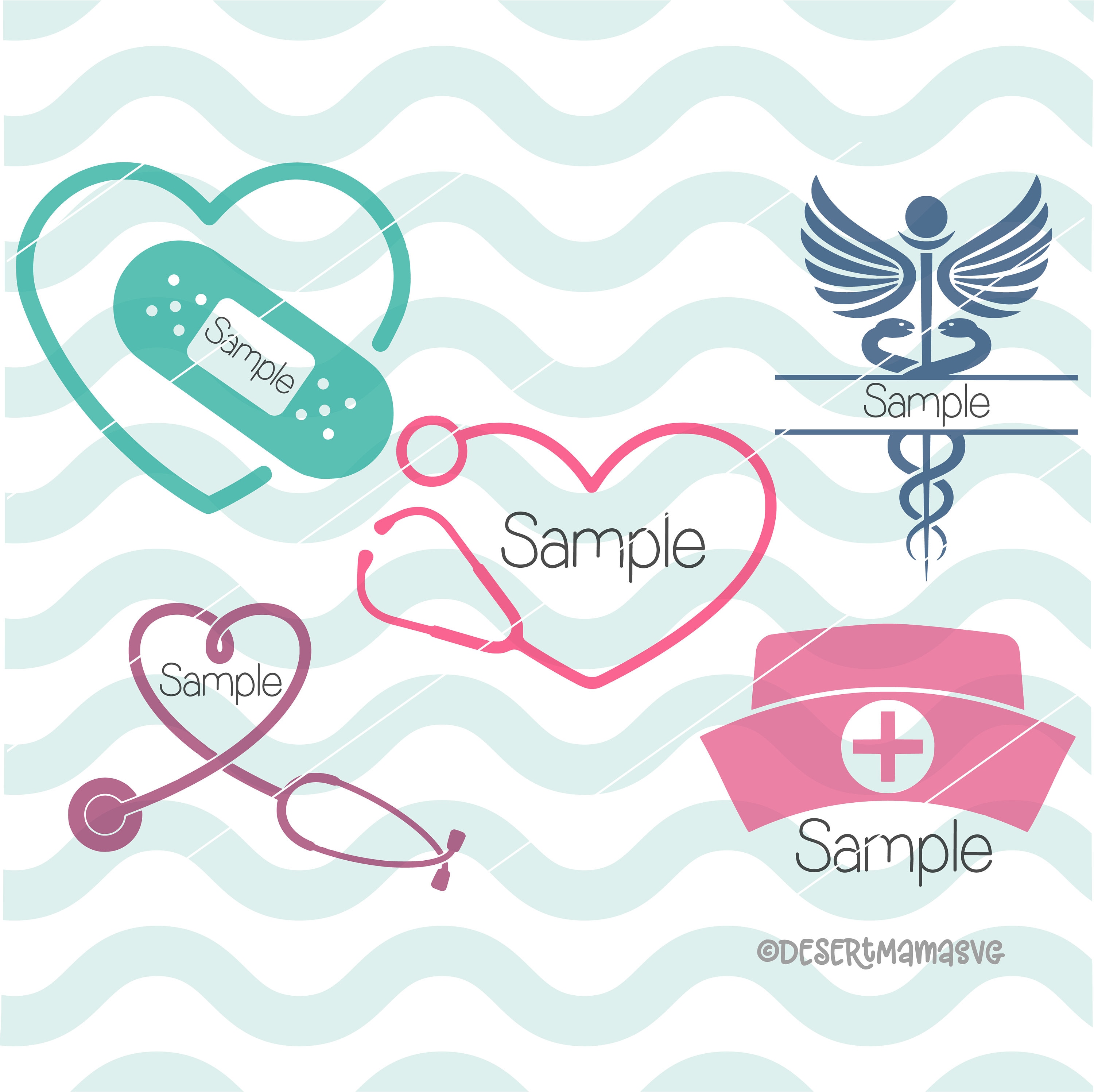 Download Nurse monogram svg eps dxf png cricut cameo scan N cut | Etsy