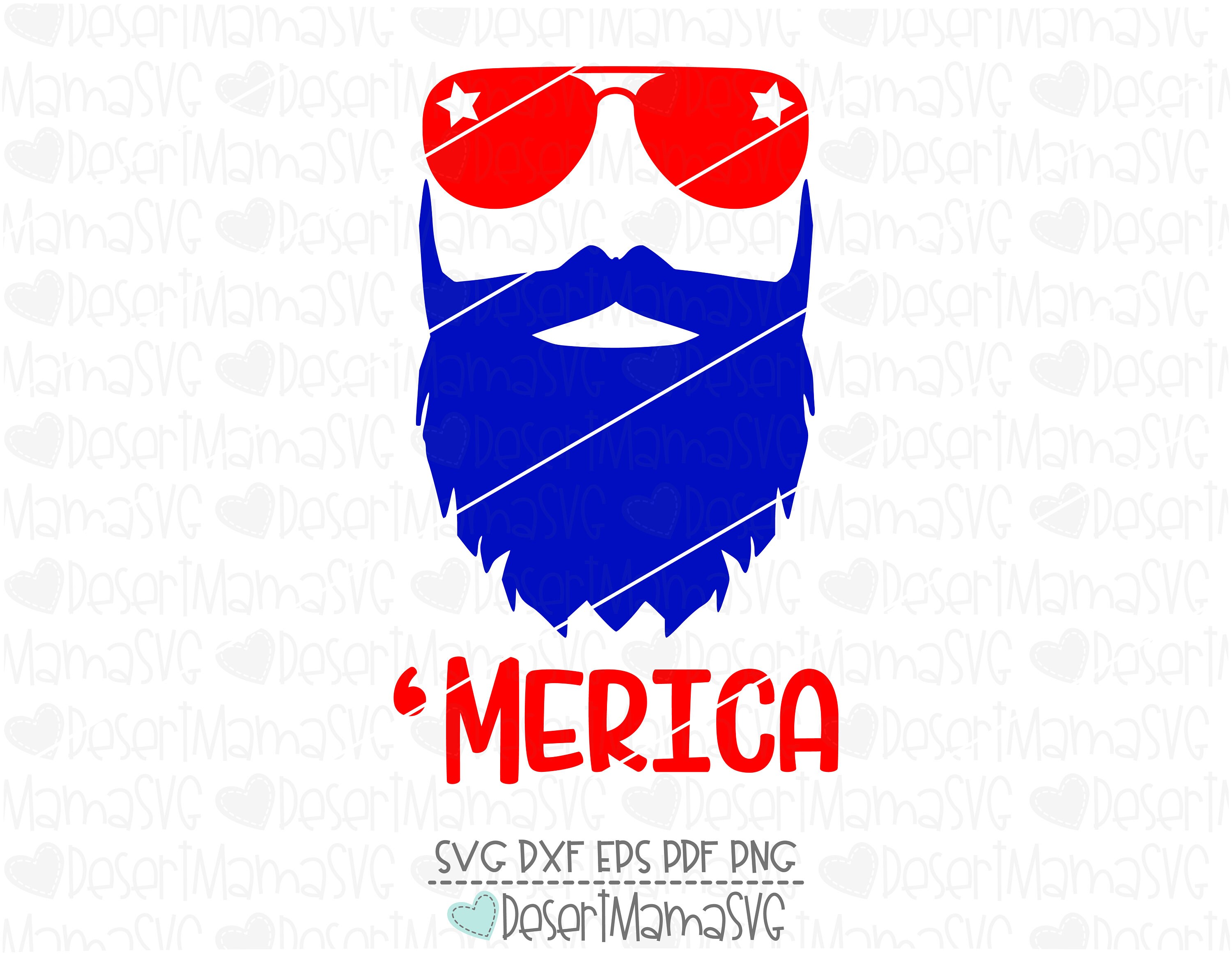 Download Merica beard svg eps dxf png cricut scan N cut cut file | Etsy