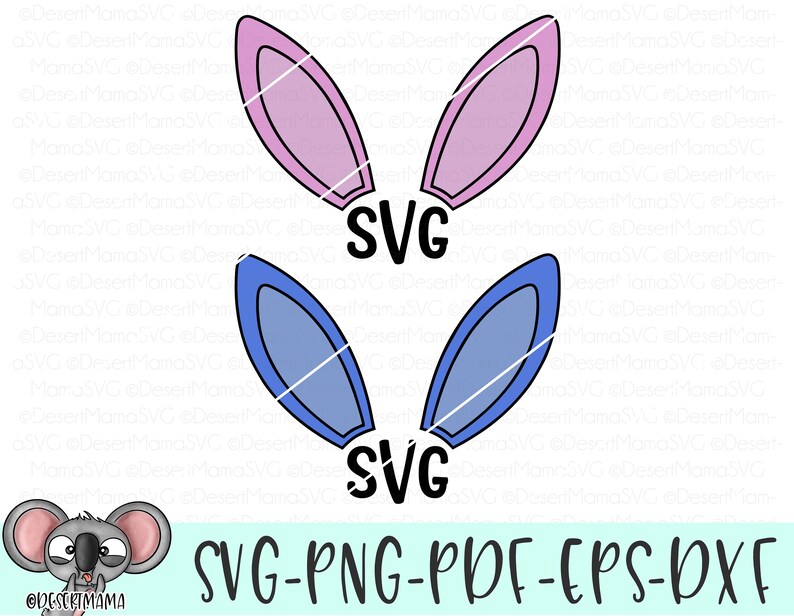 Download Bunny Ears Monogram Frame SVG dxf cricut cameo cut file | Etsy