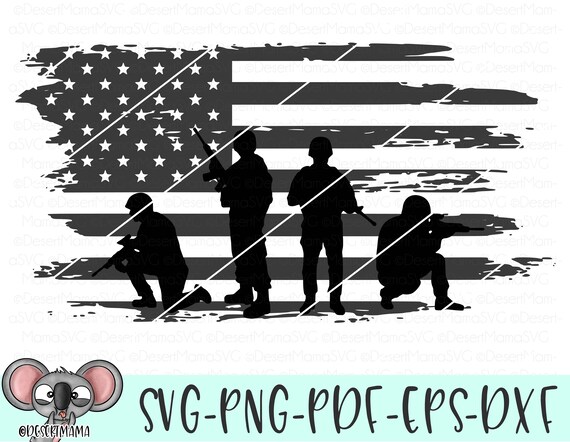 Download Soldiers American Flag Distressed Svg Eps Dxf Png Cricut Etsy