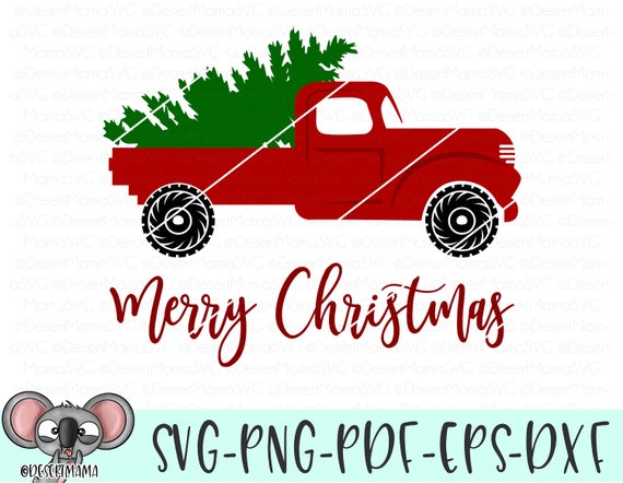 Download Red Christmas Truck Svg Dxf Cricut Cameo Cut File Etsy