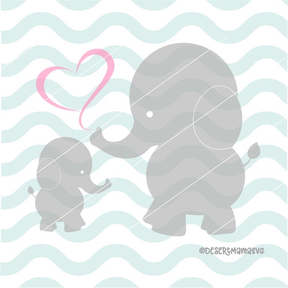 Mom And Baby Elephant Stencil