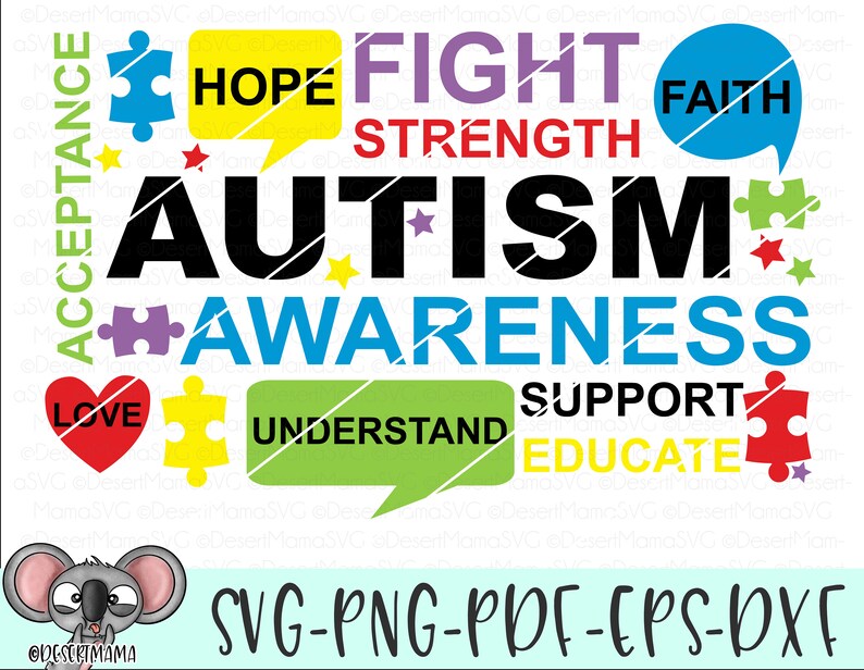 Download Autism Awareness svg eps dxf png cricut cameo scan N | Etsy