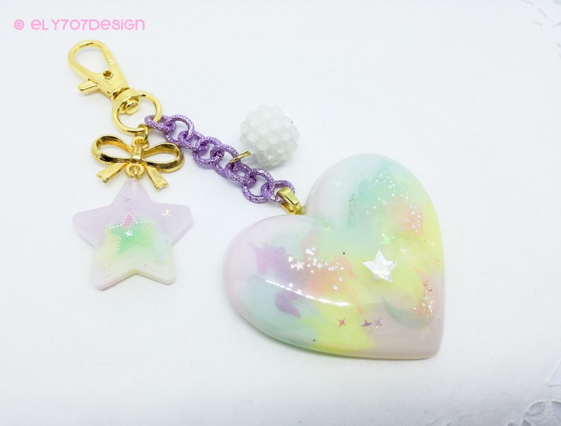 Portachiavi A Cuore Bag Charm Kawaii Cute Fairykei Pastel Etsy