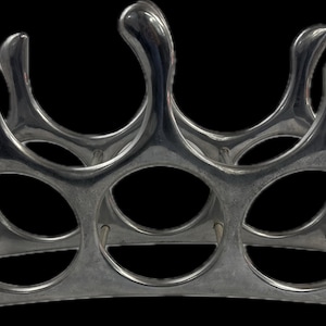 Vintage Art Deco Hand Made Polished Aluminum Metal Wine Rack 9 Bottle Capacity