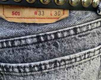 Vintage Levi's W33 X L30 501 1980's Original Riveted Acid