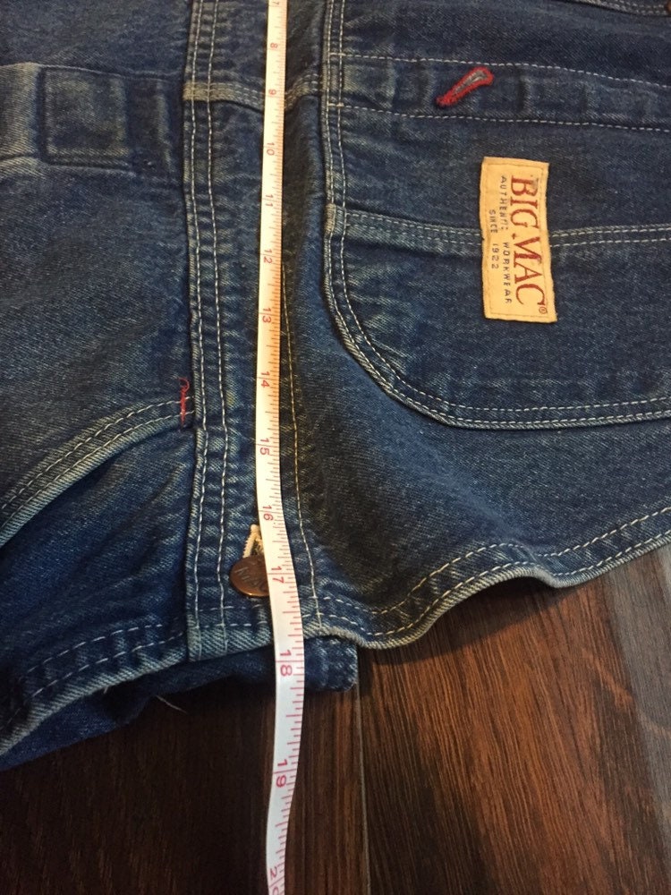 Vintage Big Mac Square Bak Overalls Medium Blue Denim Jeans
