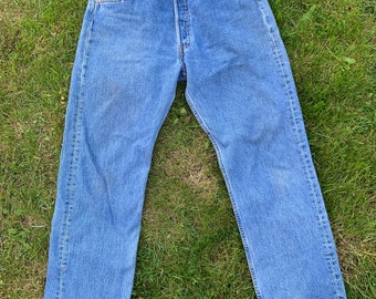 Vintage Levi's W36 X L34 501 XX Original Riveted Medium Blue Jeans