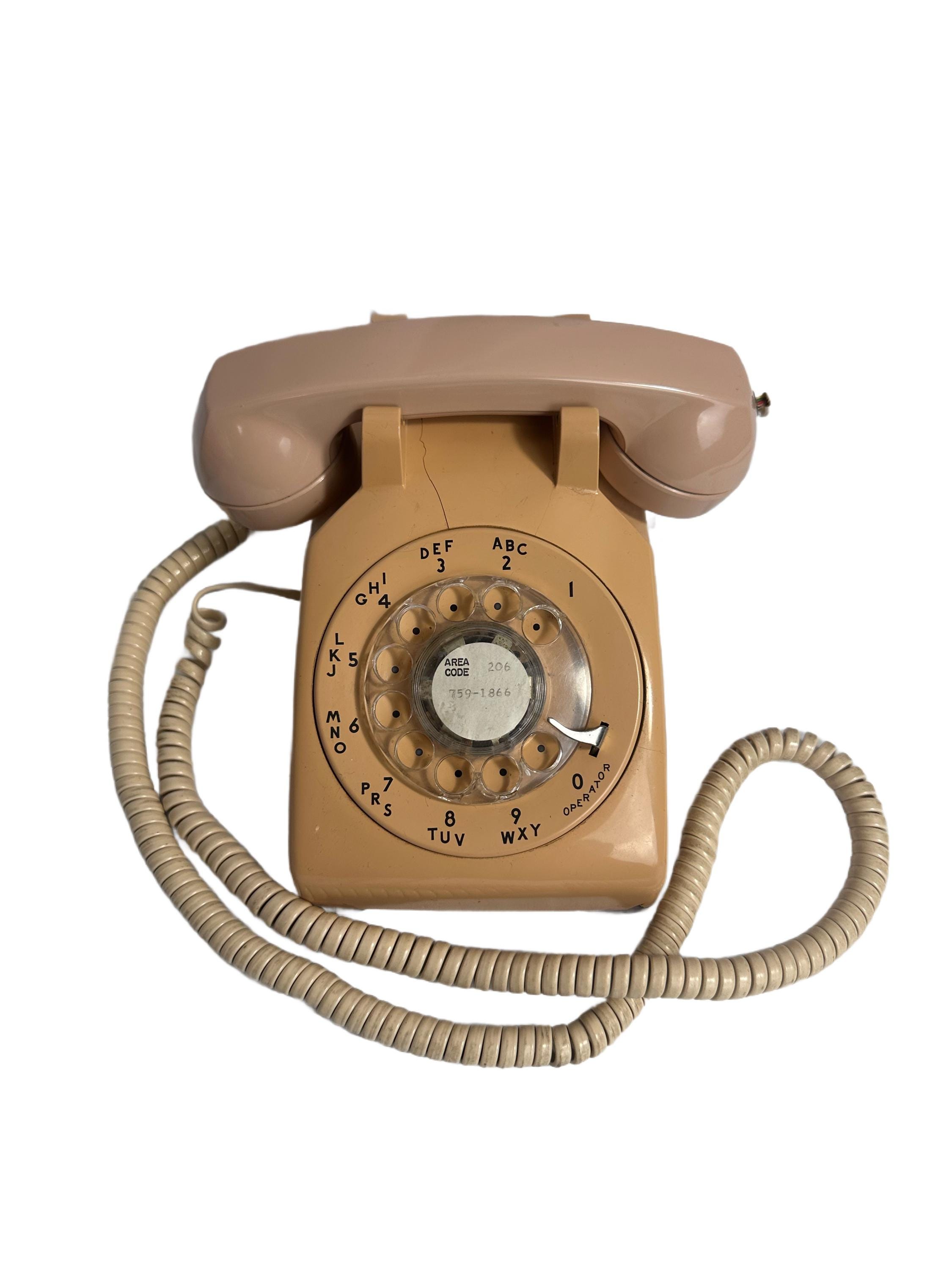 Vintage Tan Electric Rotary Telephone Desk or Table Top - Etsy