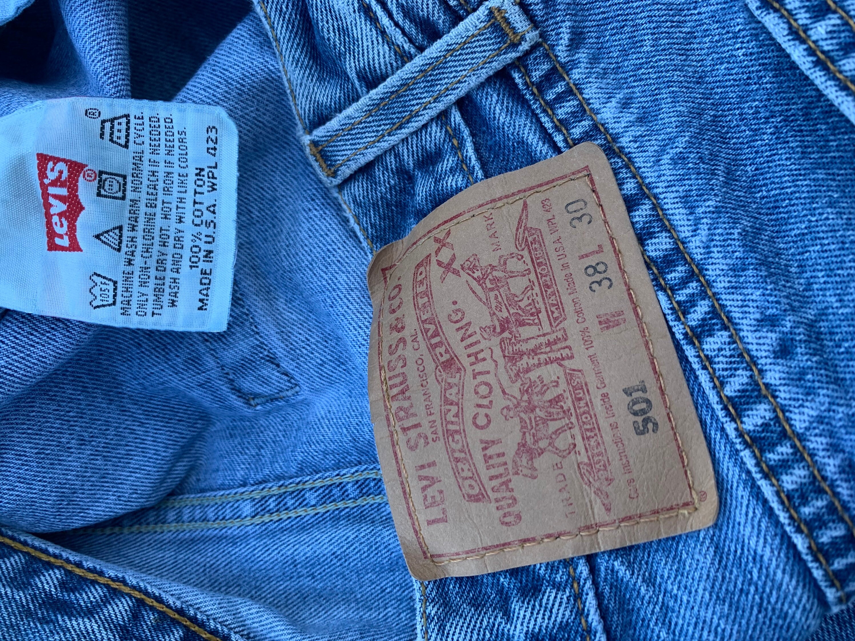 LEVI’S 501 MADE IN USA W38 L30 Vintage Levi's 501 Blue Original Regular Straight Fit Jeans
