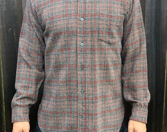 Pendleton Vintage rojo y con un botón de cuadros para arriba camisa de franela de lana roja y blanca de los hombres tamaño grande