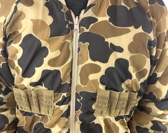 Vintage Columbia Duck Camo Green Work Hunting Jacket Coat Men's