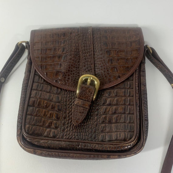 Used Vintage Brahmin Croc Leather Purse Handbag Purse 